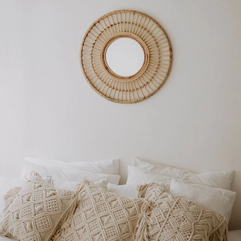 Wholesales Natural Eco-friendly Rattan Hanging Wall Plate for Home and Wall Decoration made in Vietnam