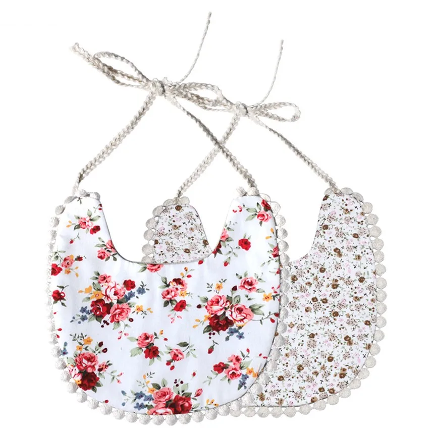 Premium Cotton Baby Bib with Bow - Easily Clean Cute for Babies Girl and Boy