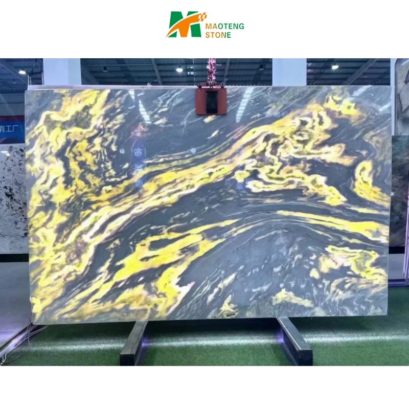 Luxury Stone Granite LED Light Backlit Slabs Natural Green Granite Stone For Wall Decoration