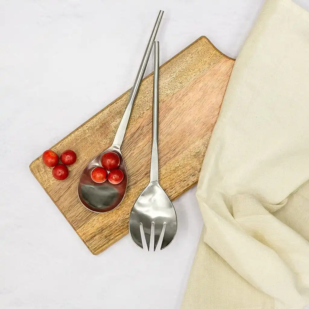 Latest Arrival Decorative Metal Salad Server Set Handmade Spoon & Fork Unique Handle Home Kitchen & Restaurant Cutlery Tableware