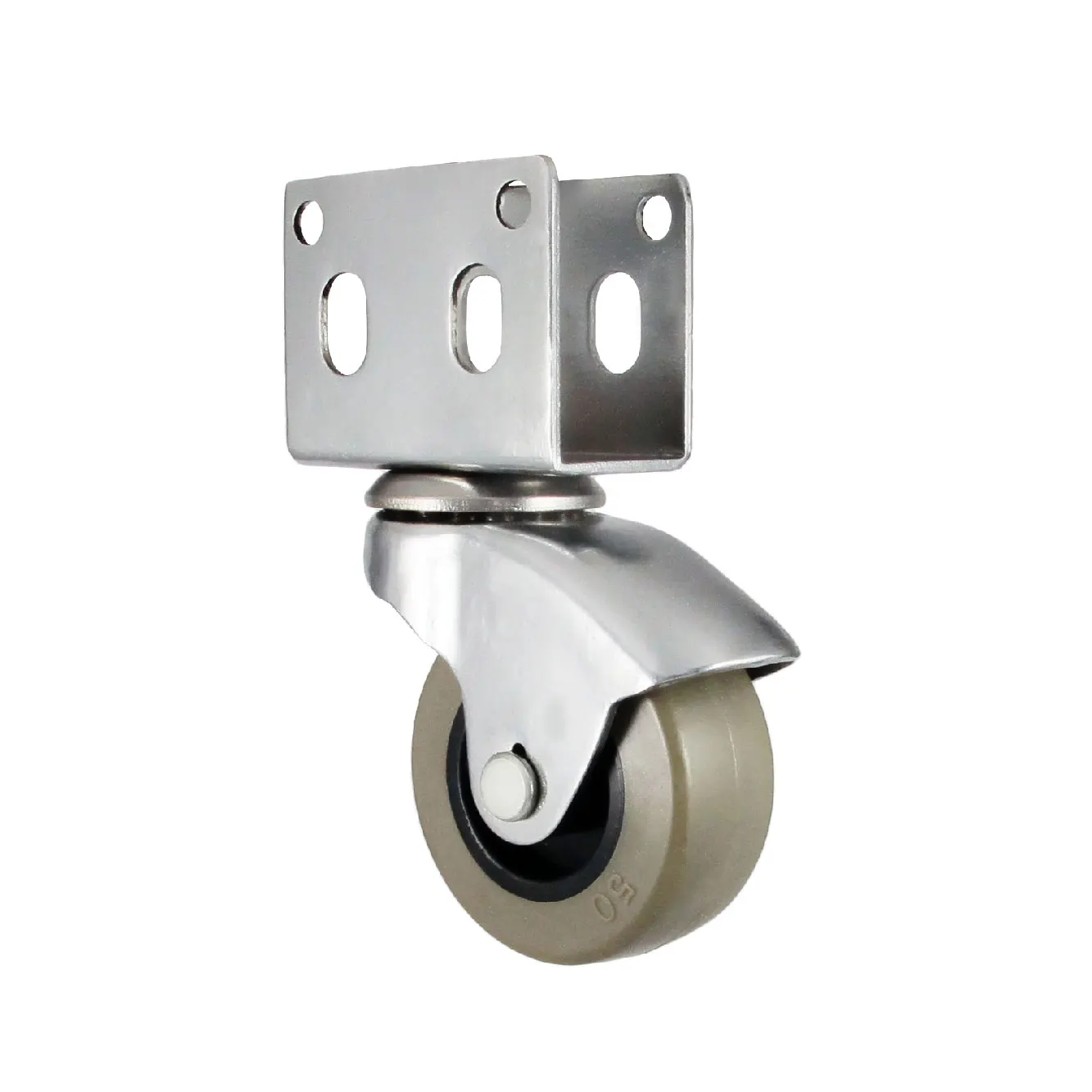 Indoor U Shaped Bracket Casters With 2 Inch PVC Wheels