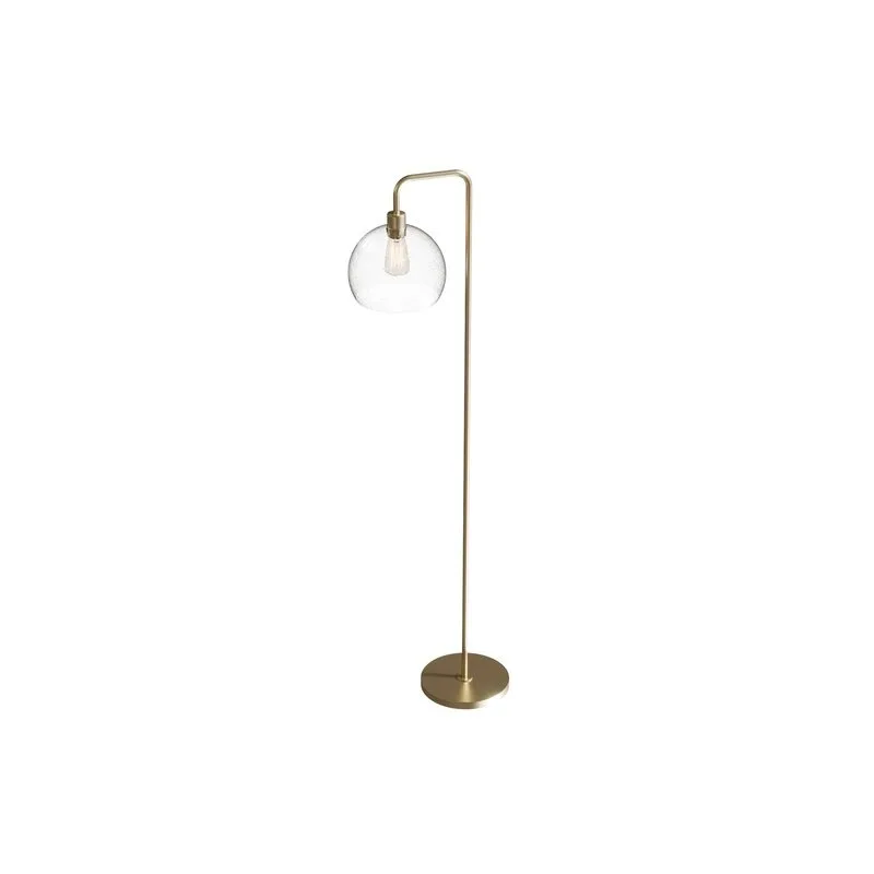 Luxurious Gold-Toned Metal Floor Lamp with Adjustable Head and Energy-Efficient Bulb with Customizable Bulb
