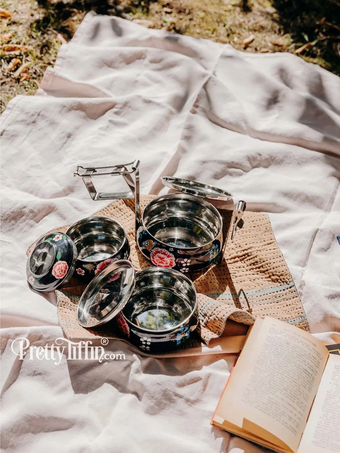 KING Stackable Take Away Metal Tiffin Carrier 2/3/ Layers Stainless Steel Thermal Food Container Insulated Lunch Box with Handle