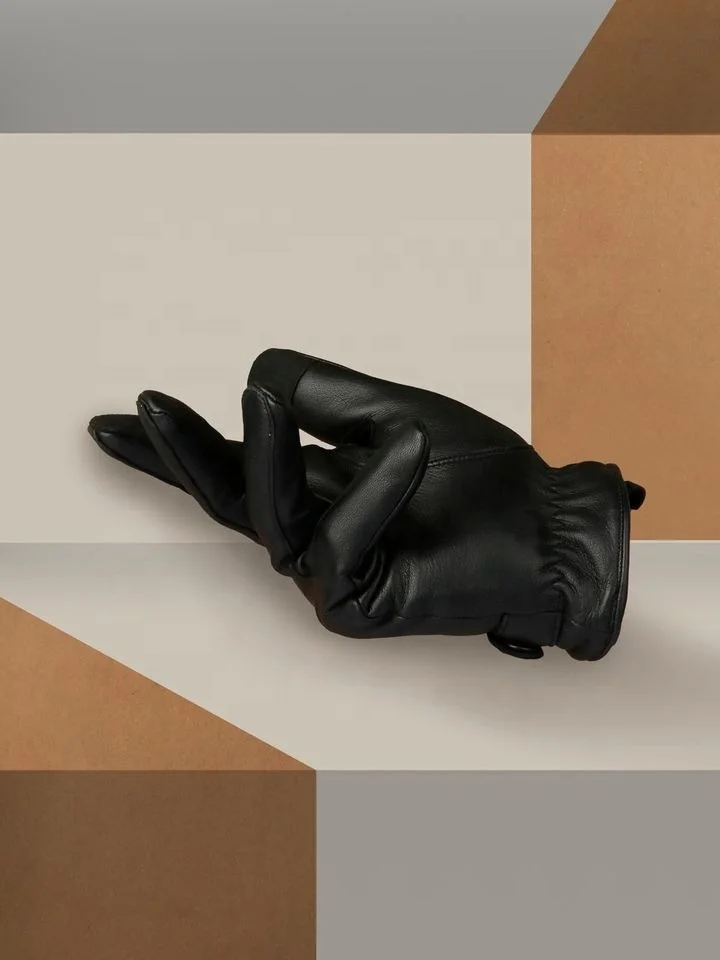 New Winter Season Fashion Women Lady Soft Leather Dressing Gloves Winter Warm Gift Driving Gloves in Black Plain Comfortable PK