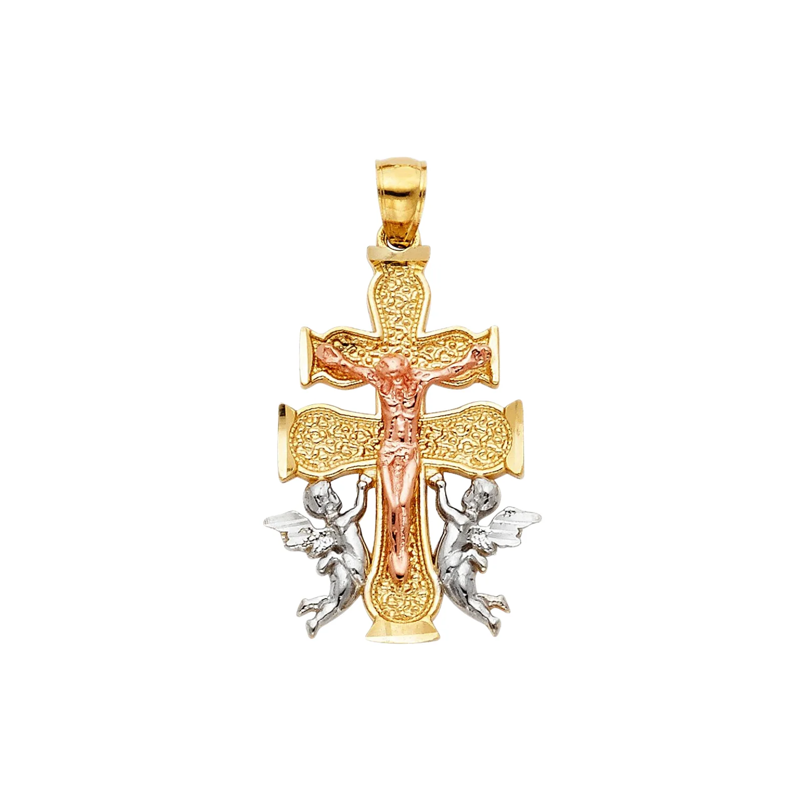 14k Yellow Silver Rose Gold Plated Religious Cross of Caravaca Pendant Fashionable New Design Jewelry