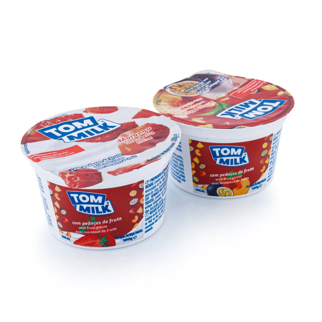 Hot Selling TOM MILK Long Shelf Life Fruit Pieces Yoghurt 100g (0.1% fat)