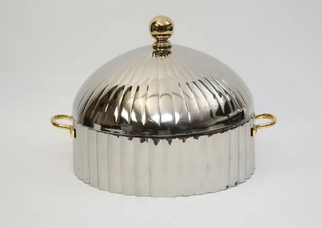 Gold Silver Finishing High Quality Handmade Food Serving Hot Pot Premium Insulated Casserole Serving For Home Hotel Restaurants