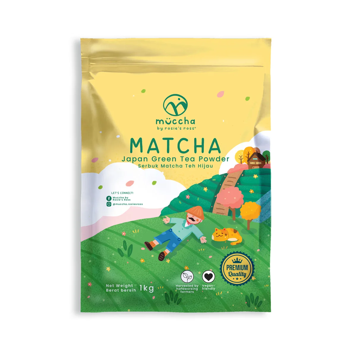 Premium Quality Muccha Premium Matcha Green Tea Powder (Unsweetened) 1KG Packing