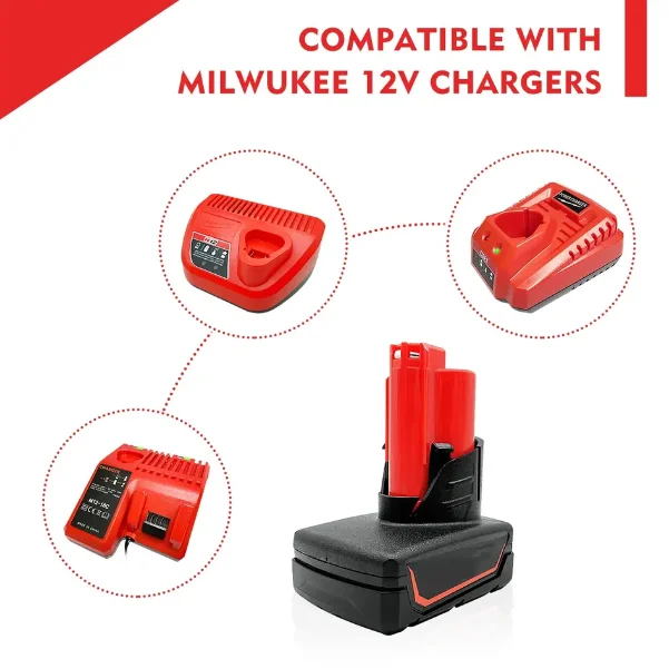 Manufacture Wholesale Price  6Ah 12V Lithium ion Battery Replacement forMilwaukees N12 Tools Battery