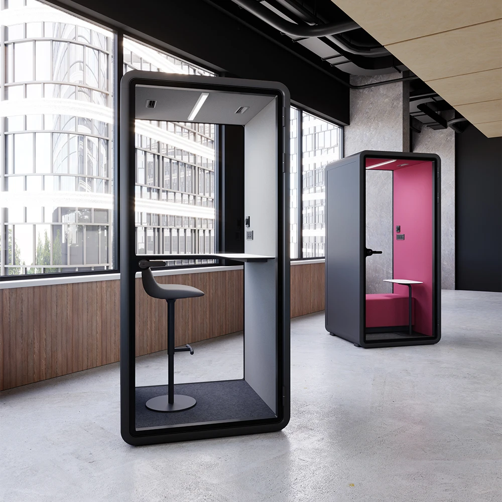 Minimalistic Office Booth Pods Office Soundproof Booth Excellent Office Acoustic Noise Insulation Phone Booth Meeting Pod
