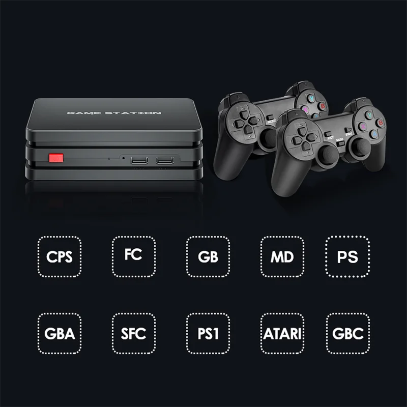 M8 Plus Игровая приставка 64 Гб 2 4g беспроводной контроллер геймпад включая CPS FC GBA GB GBC MD SFC PS1 ATARI симулятор игры всего 10000