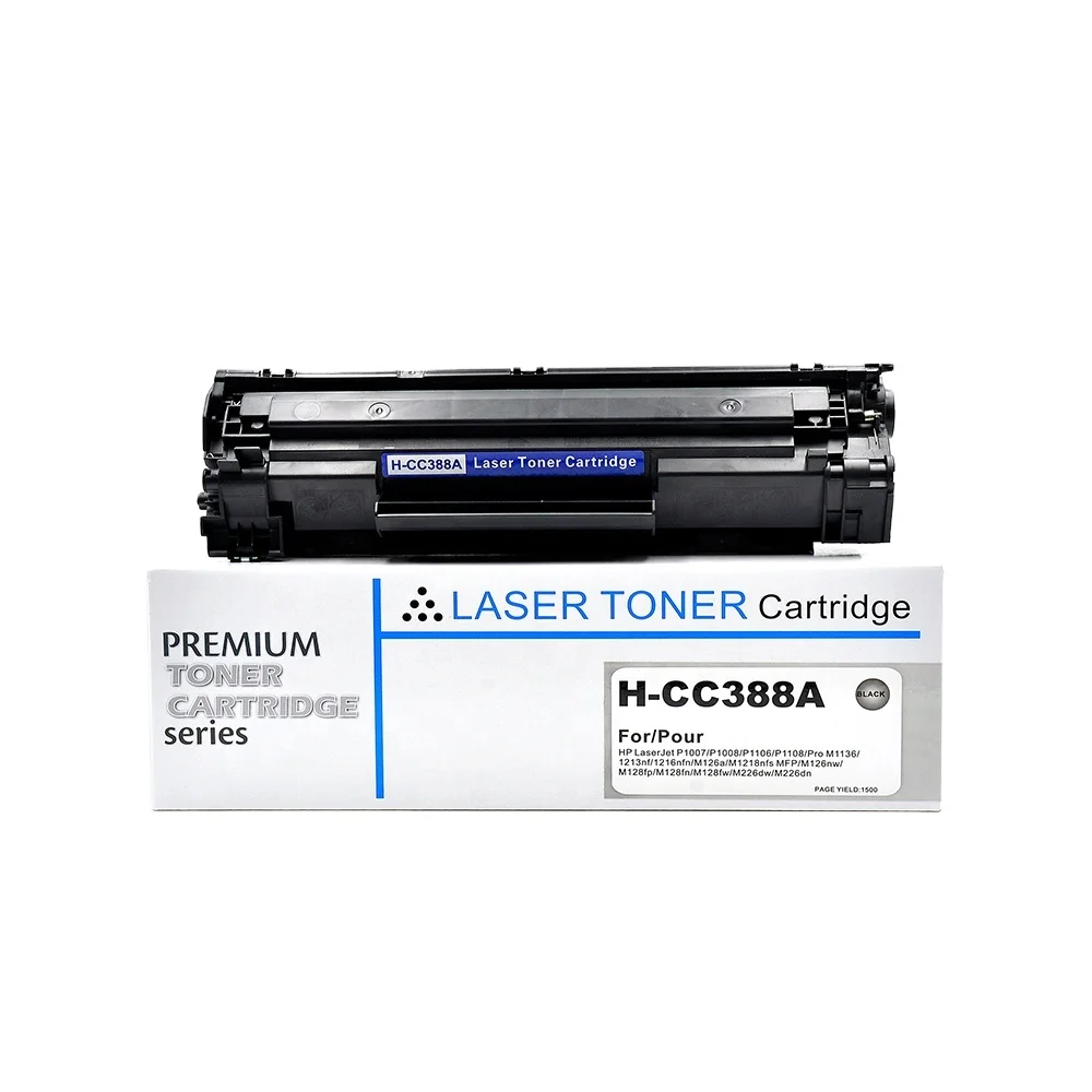 Tatrix CC388A 88A 388A CC388 C388A Premium Compatible Laser Black Toner Cartridge for HP Printer LaserJet P1007 CC388A Toner