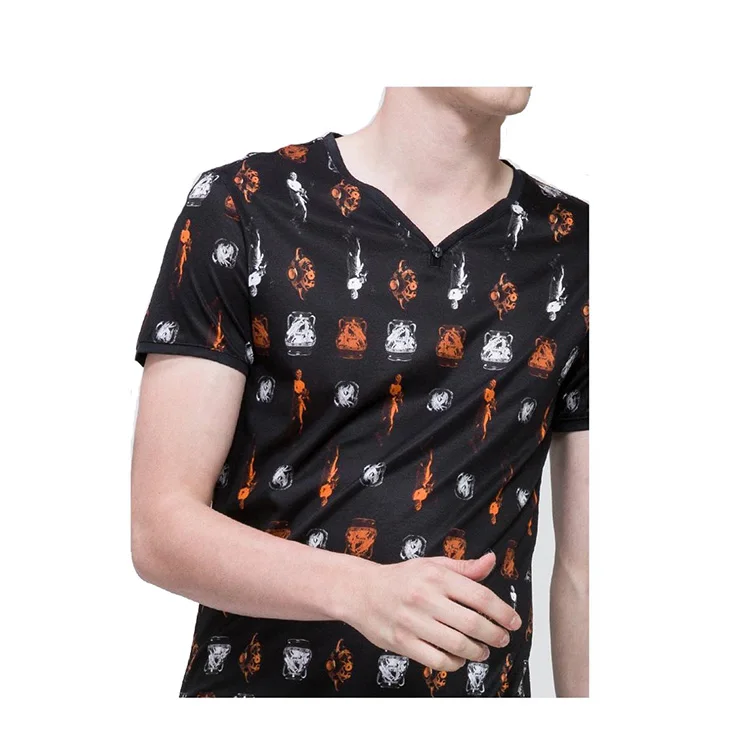 Handcrafted edition create your own logo customer demand Premium quality comfortable size heavy edition V Neck Men T Shirt