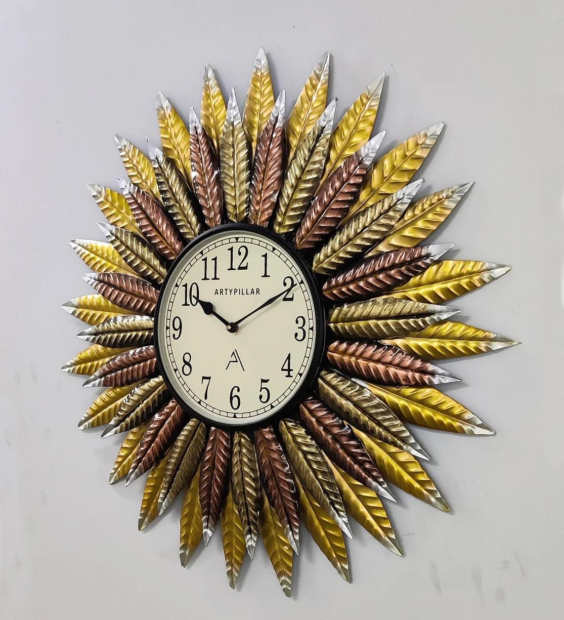 home decoration large iron silent quartz antique vintage decorative 3d metal wall clock home decor for living room