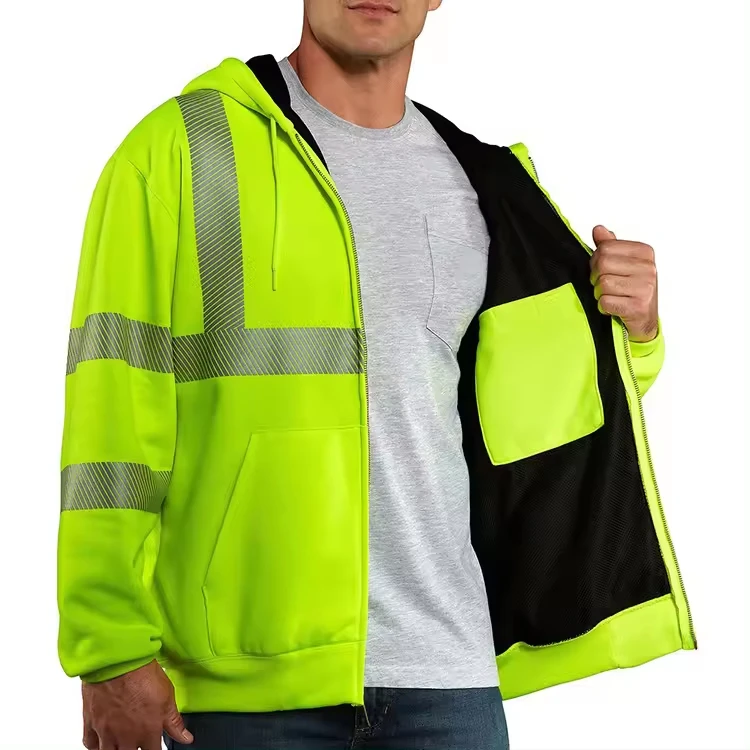 High Visibility Reflective Safety Clothing Hoodie High Quality Fabric Use Men Safety Work Wear Hoodie