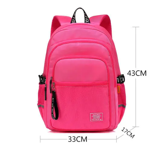 Hot Selling Nylon Black Bag School Backpacks for Teenagers Front Zip Pocket Trendy Middle School Bags Canvas Bag for Girls