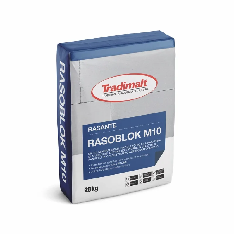 Construction Material Mineral Italian Mortar for Smoothing Walls Made of Blocks or Panels of Aerated Autoclaved Concrete