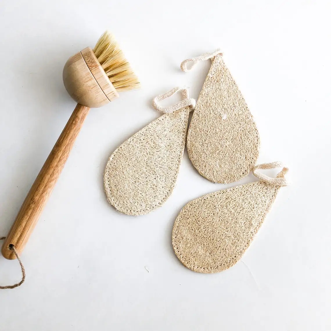 Loofah Sponge Pads for Bathing Teardrop Water Drop Shaped Pad Body Scrub Durable Luffa Sponges Wholesale