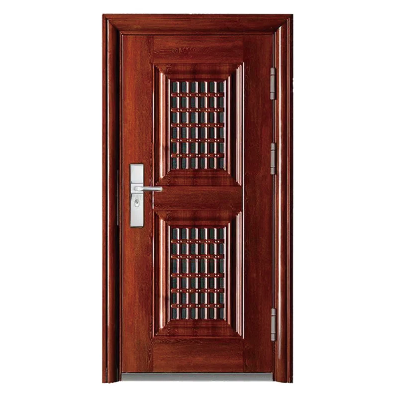Modern Villa Entrance Steel Entry Doors Security Exterior Iron Doors Entrance Wrought steel Front Pivot Door Use Smart Locks