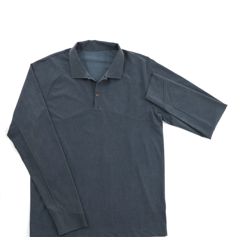 High Quality Made in Italy Polo for Men With Long Sleeves Customization Available Standard Collar