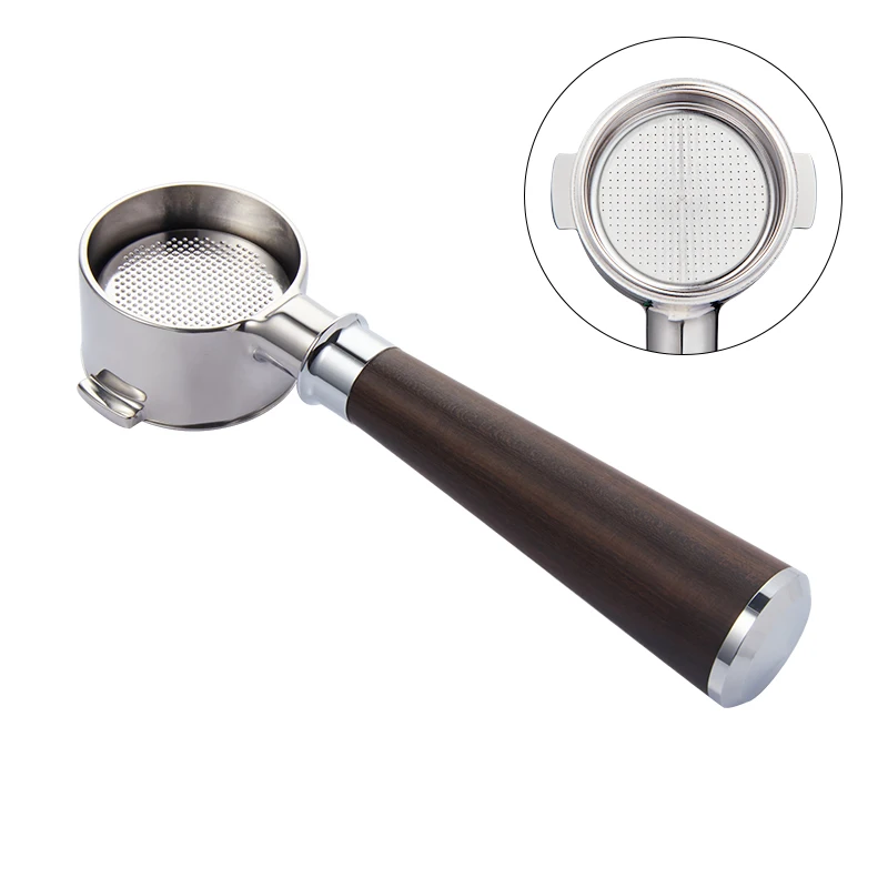 High Quality Low Price Wooden Handle Coffee Accessories Espresso  Bottomless Portafilter  3 Nails Coffee Tools As Gift