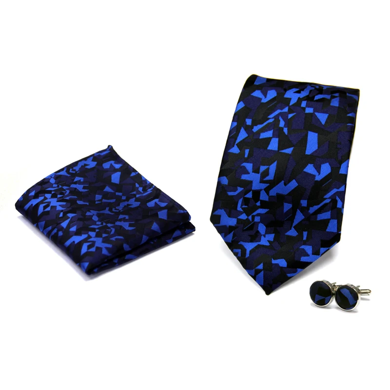 Luxury Fashion Accessories Manufacturer of Hot Selling Micro Woven Polyester Gift Sets for Tie / Pocket Square / Cufflinks