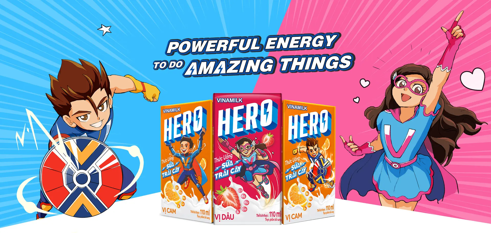 Vinamilk-Hero-окружающий питьевой йогурт для детей-аромат винограда-оптовая продажа 110 мл x 48 коробок в коробке HALAL ISO GMP