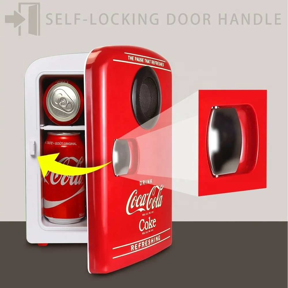 4L Red Mini Refrigerator Portable With speakerHotel Car Fridge Cosmetic Drink Cooling  Customization Mini Fridge