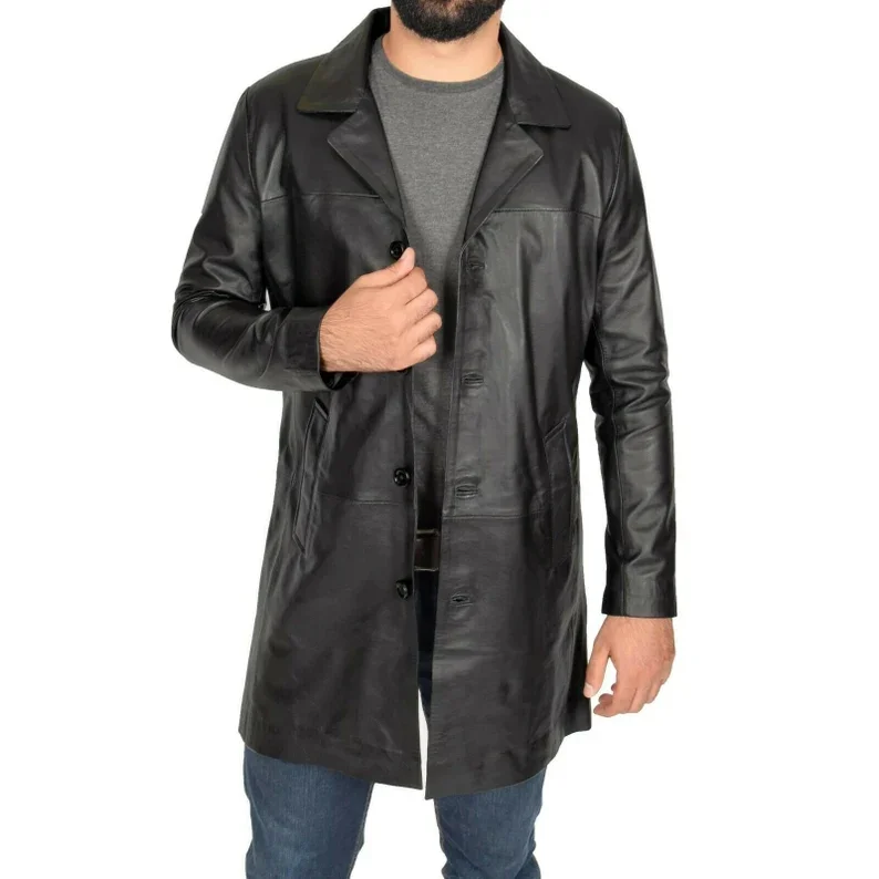 2022/2023 Pakistan leather Coat for men Real Leather Custom Coat with Long Winter Warm Coat Manufactured By Hasnain Products