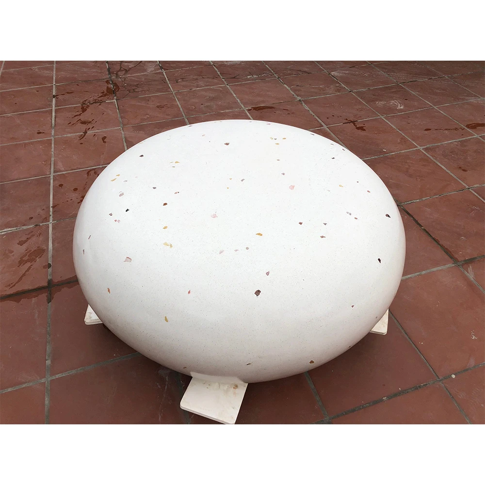Concrete Terrazzo Seat Park Bench Round Tree Bench Stone Garden Bench Outdoor Wholesale From Vietnam