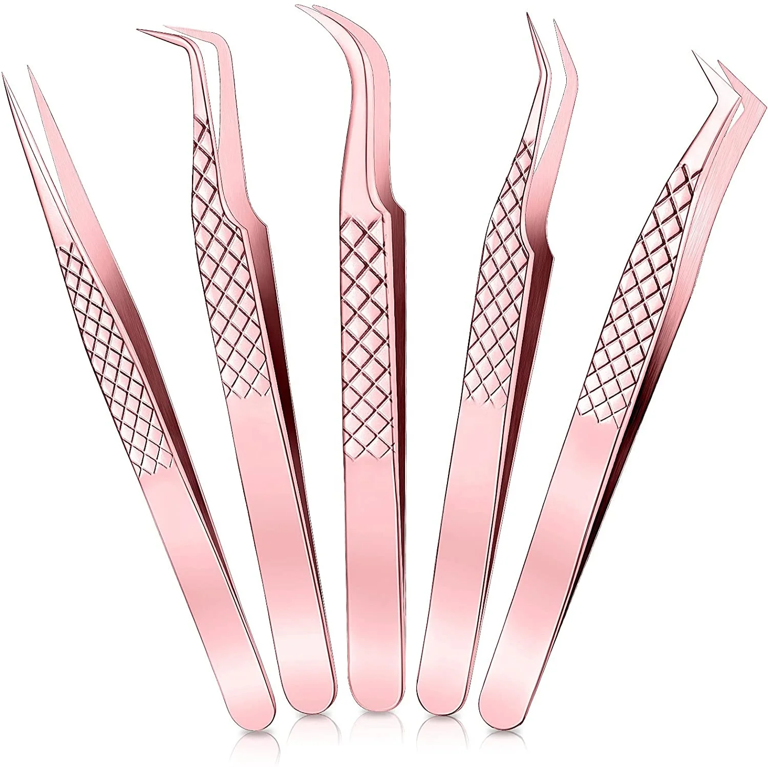 Professional Eyelash Extension Tweezers Stainless Steel Applicator with Perfect Grip Best Fiber Tips for Eyebrow Use