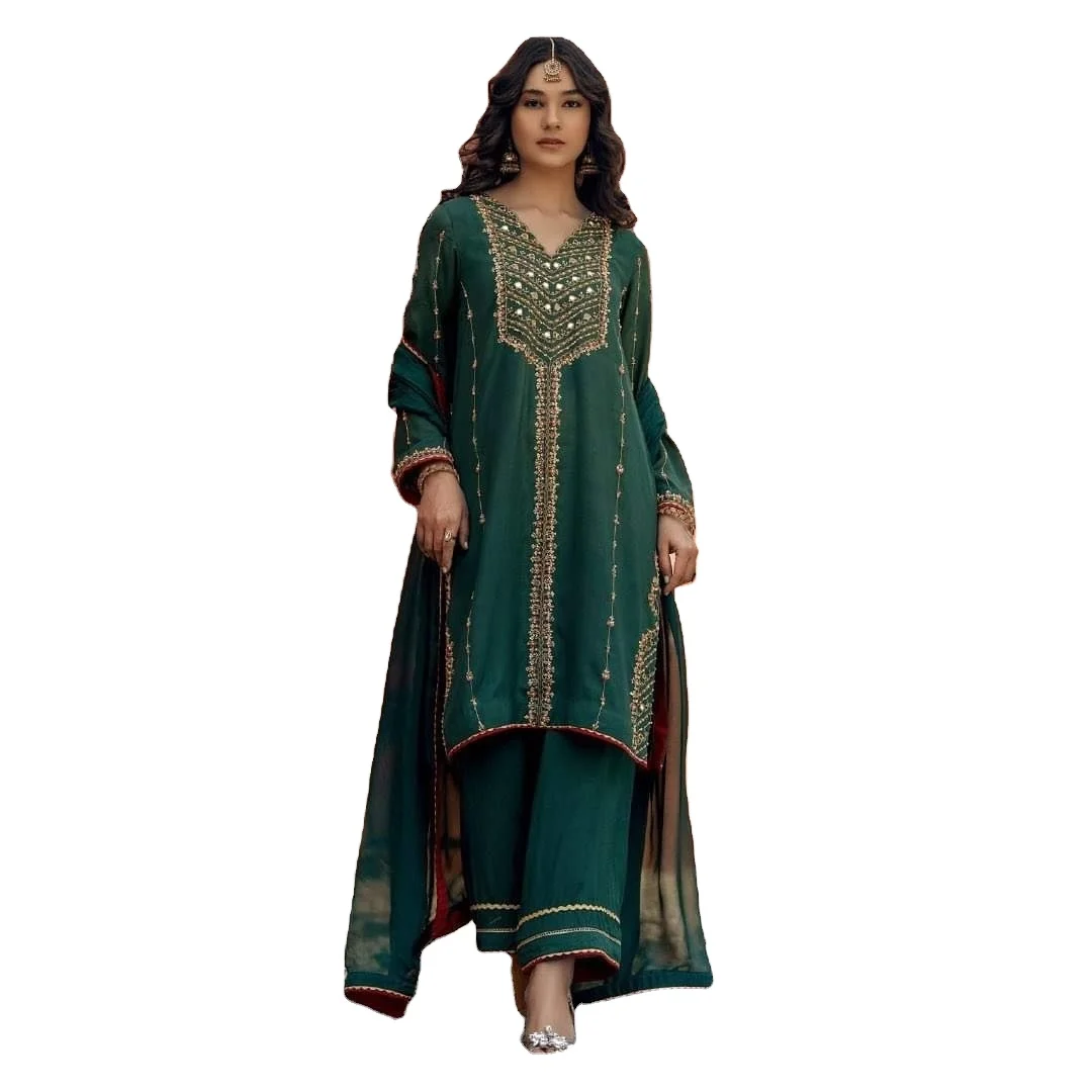 Premium Quality 2022  Wholesale pakistani ladies casual party wear shalwar kameez customized color size best stitching Quality