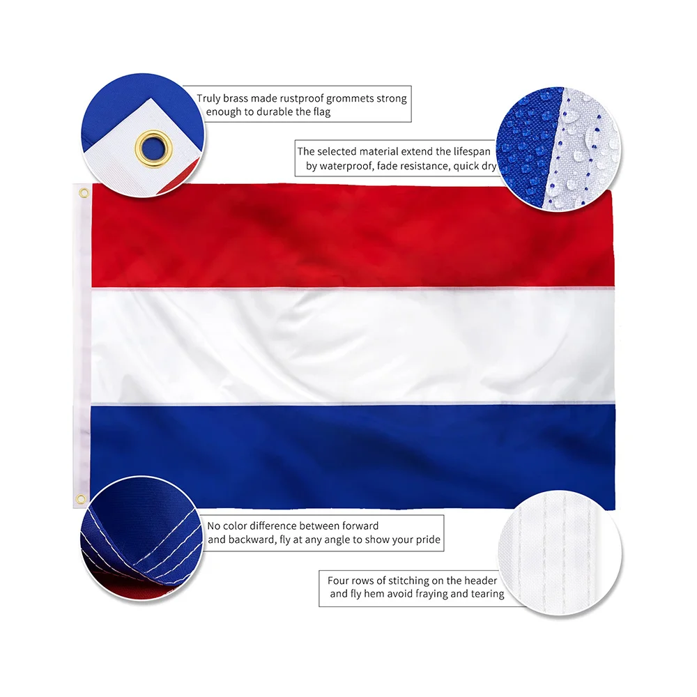 Euro 2024 Hot selling Football Cheering Products 100% Durable Polyester customize 3x5 ft Flag Netherlands Flag Of Netherlands