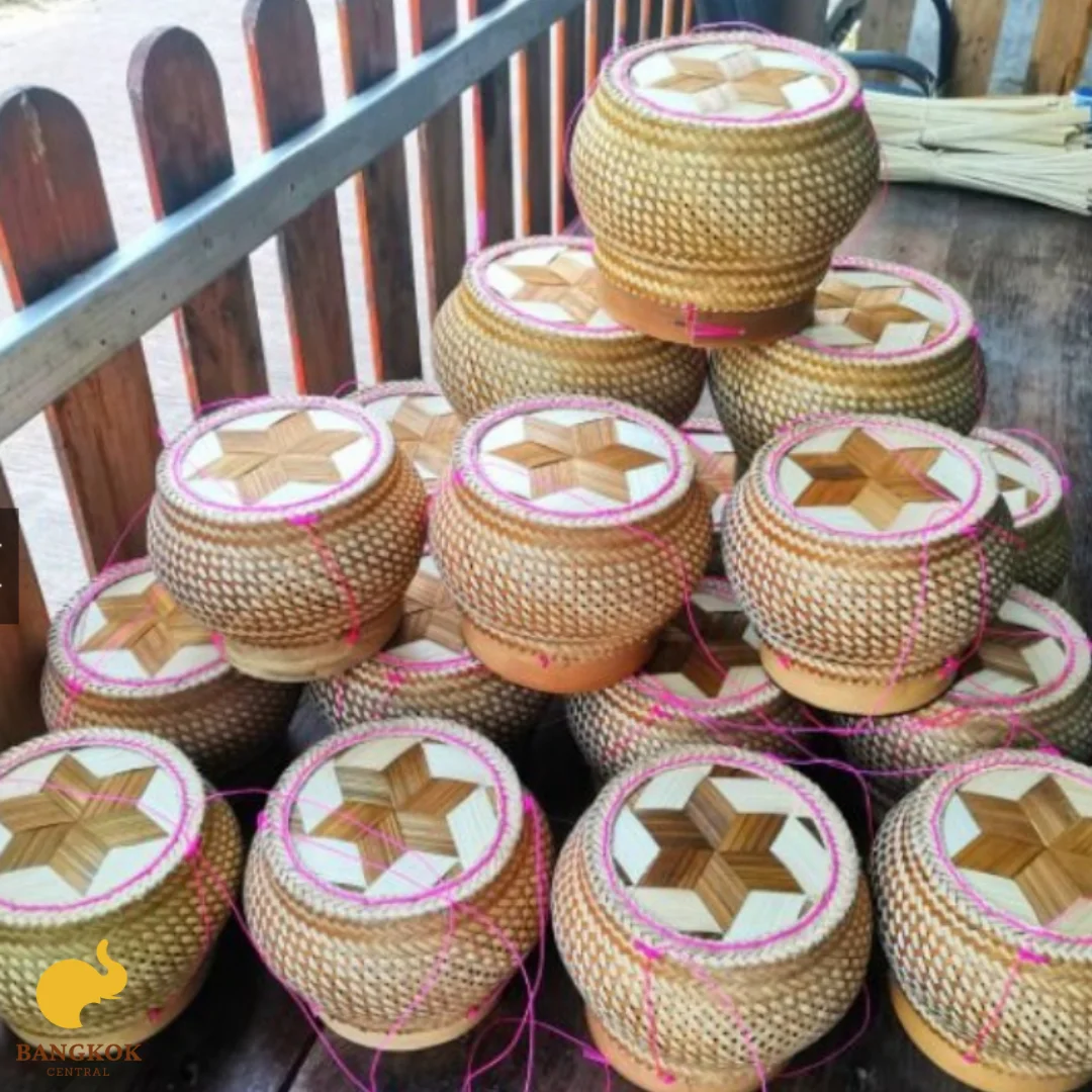 Kratip - Small Sticky Rice Bamboo Serving Basket Handmade Basket from Thailand Wholesale natural basket