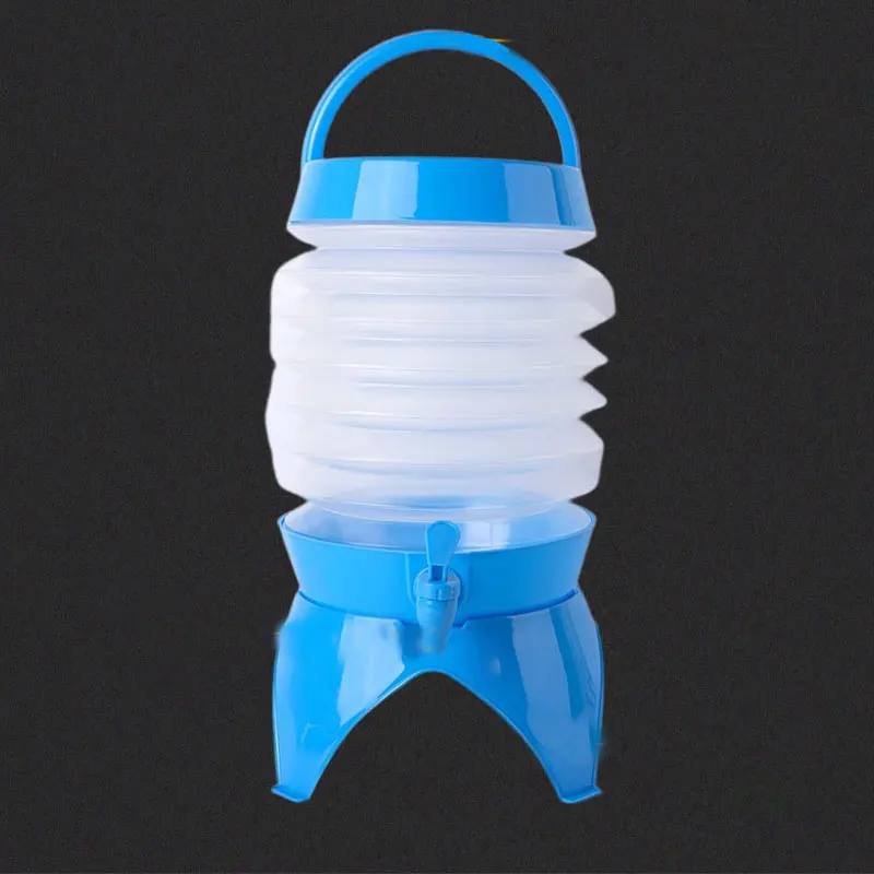 Camping Drinking New Dispenser Carry Big Round Plastic School Children Portable Outdoor Bottle Collapsible Water Container