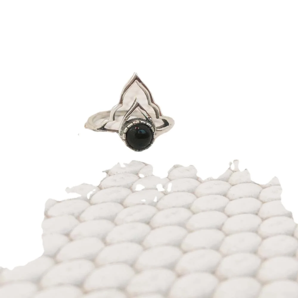 New Arrival Professional Design Ring Natural Black Onyx Gemstone Perfect Quality Pure 925 Sterling Silver Factory Wholesale Ring