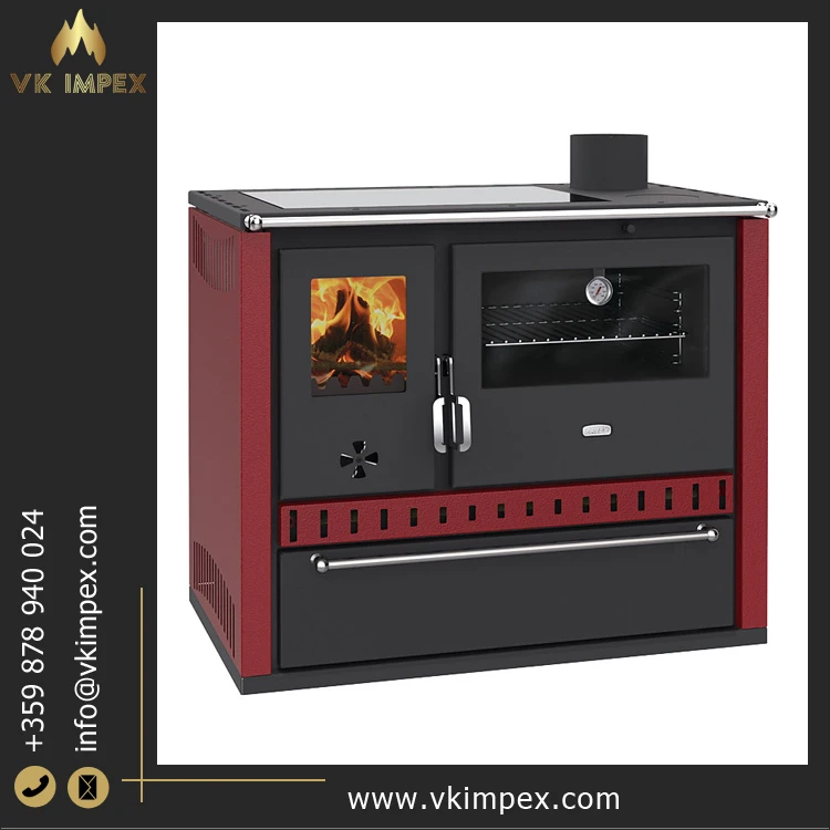 Hotels Villas Freestanding Wood Burning Cooking Stove High Quality 5.0 kg/h Fuel Consumption Modern Cast Iron Indoor Use Direct