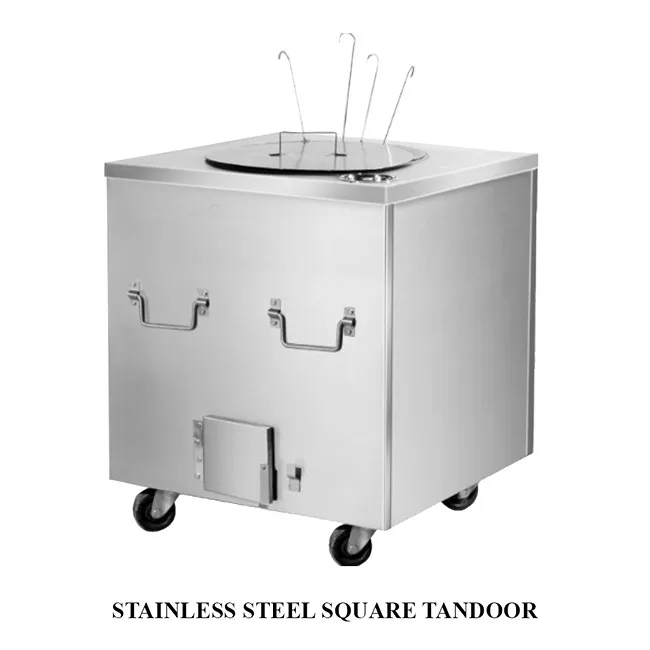 Hot Sale Stainless Steel Charcoal & Gas Operated Commercial Oven Square Tandoor For Restaurants and Hotel Kitchen Use