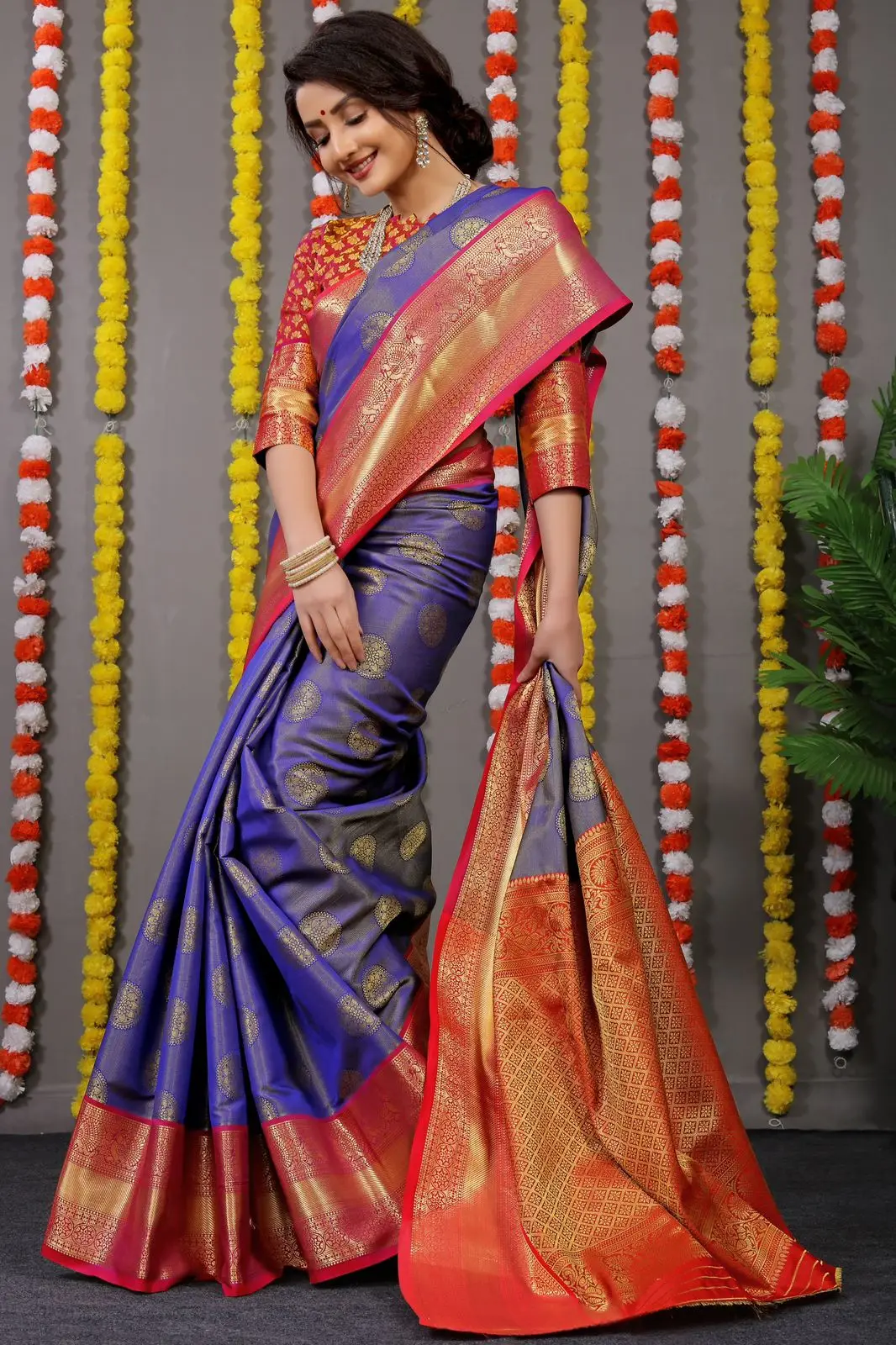 Indian Pakistani Wedding Wear Sarees South Indian Pure Silk Sarees Kanchipuram Handloom Weaving Silk Saree