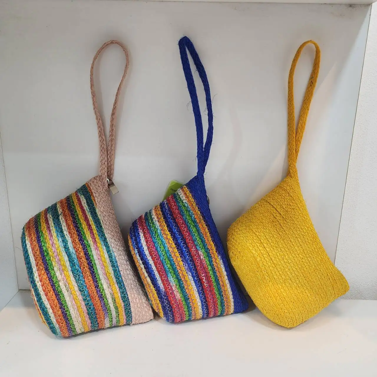 Best Seller High Quality Product Bag handmade Women Bag Size hand bags Fabric Silk Sisal Fiber Product of Thailand