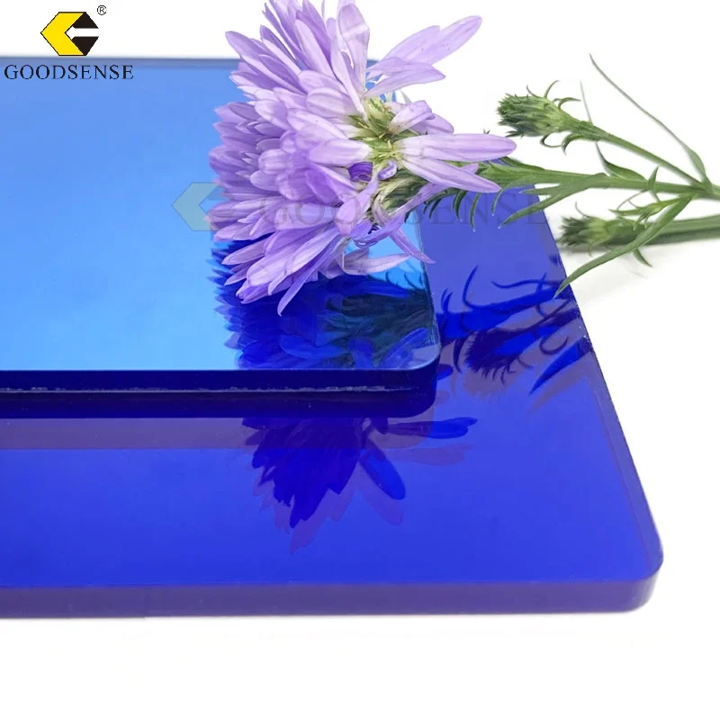 Goodsense Acrylic One Way Mirror Panel Manufacturer Thin Custom Stick on PMMA Blue Glassless Mirror Sew on for Laser Engraved