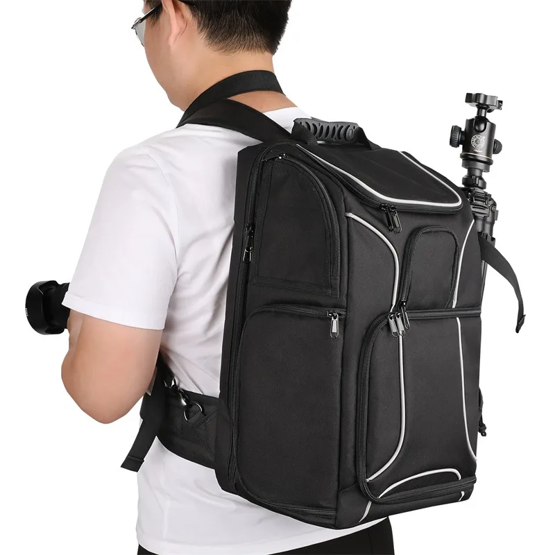 Camera Backpack Waterproof Photography Accessories Storage Bagpack with Lens Pouch and Tripod Holder Digital Camera Video Bag