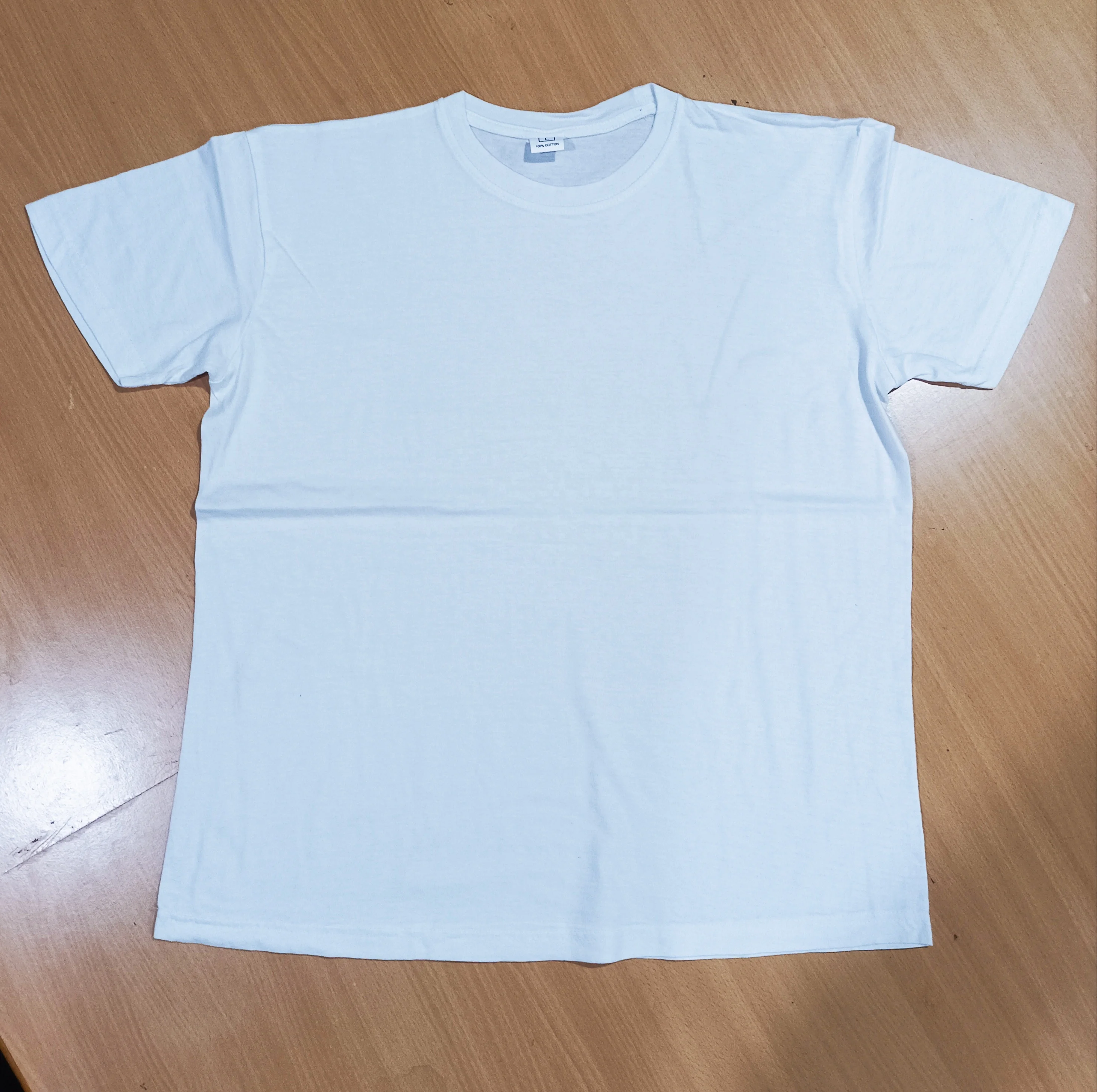 120g 100% pure cotton jersey fabric Plain White Color Customized Print Promotional blank t shirt cotton good price blank tshirt