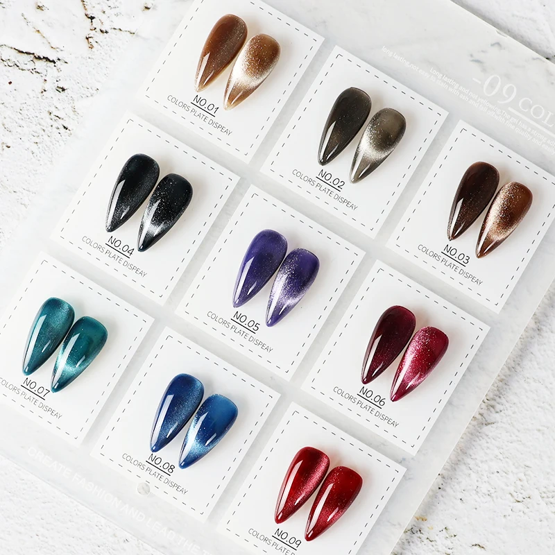 China factory private label new style 5d color uv nail art gel kit set magnetic 9D cat eye gel polish semi-permanent enamel