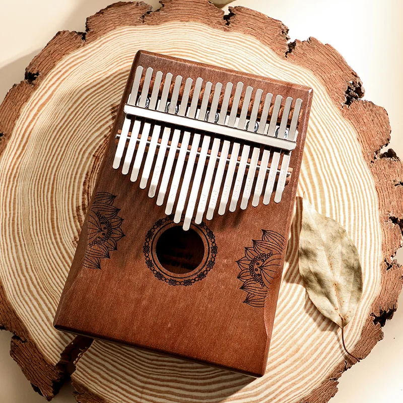 Huashu On-sale Mahogany Good sound Wood Kalimba 17 Key Mbira Thumb Piano