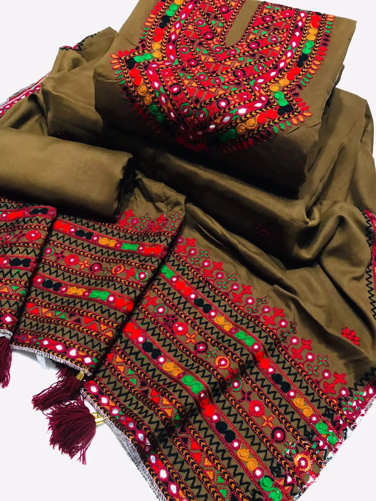 unstitched suit fabric embroidered punjabi dresses