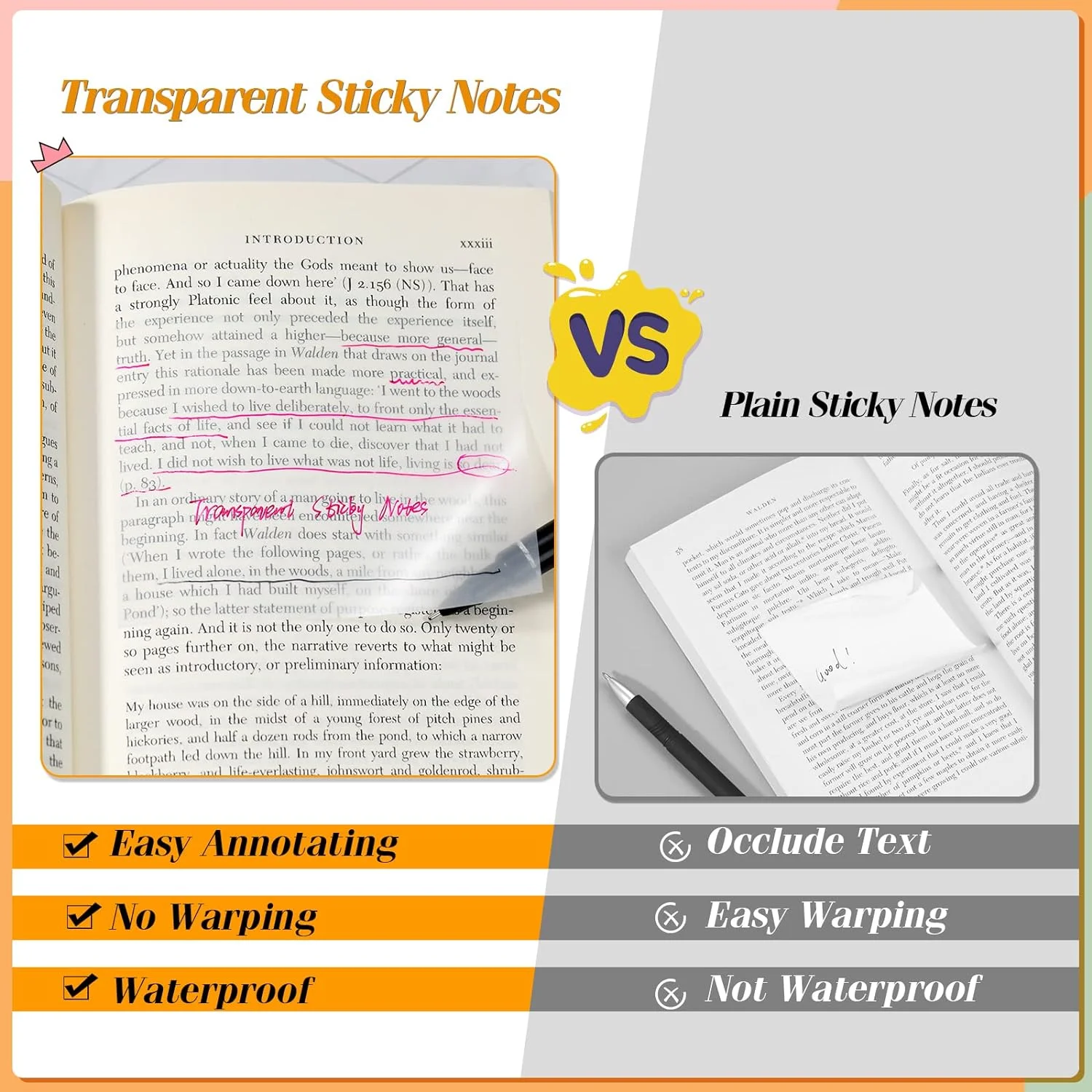Wholesale Transparent Sticky Notes 3x3 Inch Waterproof Self-Adhesive Translucent Sticky Note Pads For Bible Study