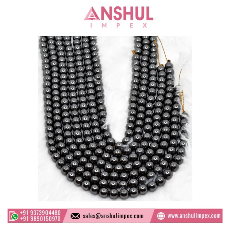 Competitive Price Best Quality Natural Pure Gemstone Loose Beads Hematite AAA 8mm Round Beads