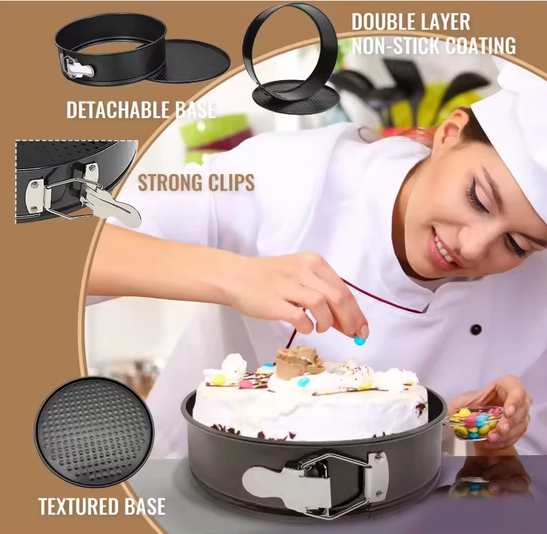 18*18*6.8 Inch Spot Goods Fast Delivery Bake & Cake Springform Pan Bake With Lid Bakeware Mold Tools Baking Pans For Cake