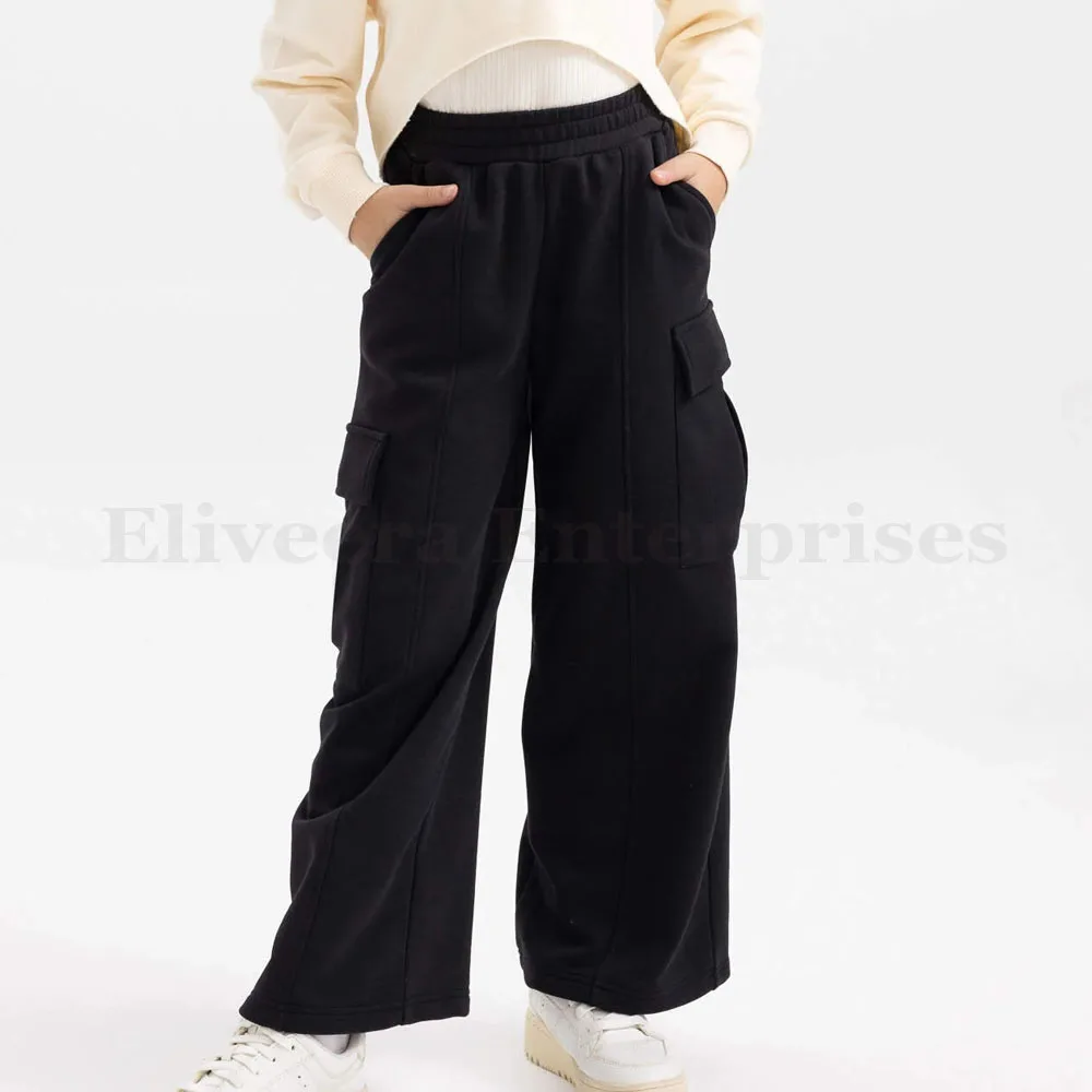 Latest Arrival 2024 Regular Fit Trouser For Kids Girls / Cheap Price High Quality Kids Clothing Custom Logo Cargo Trouser